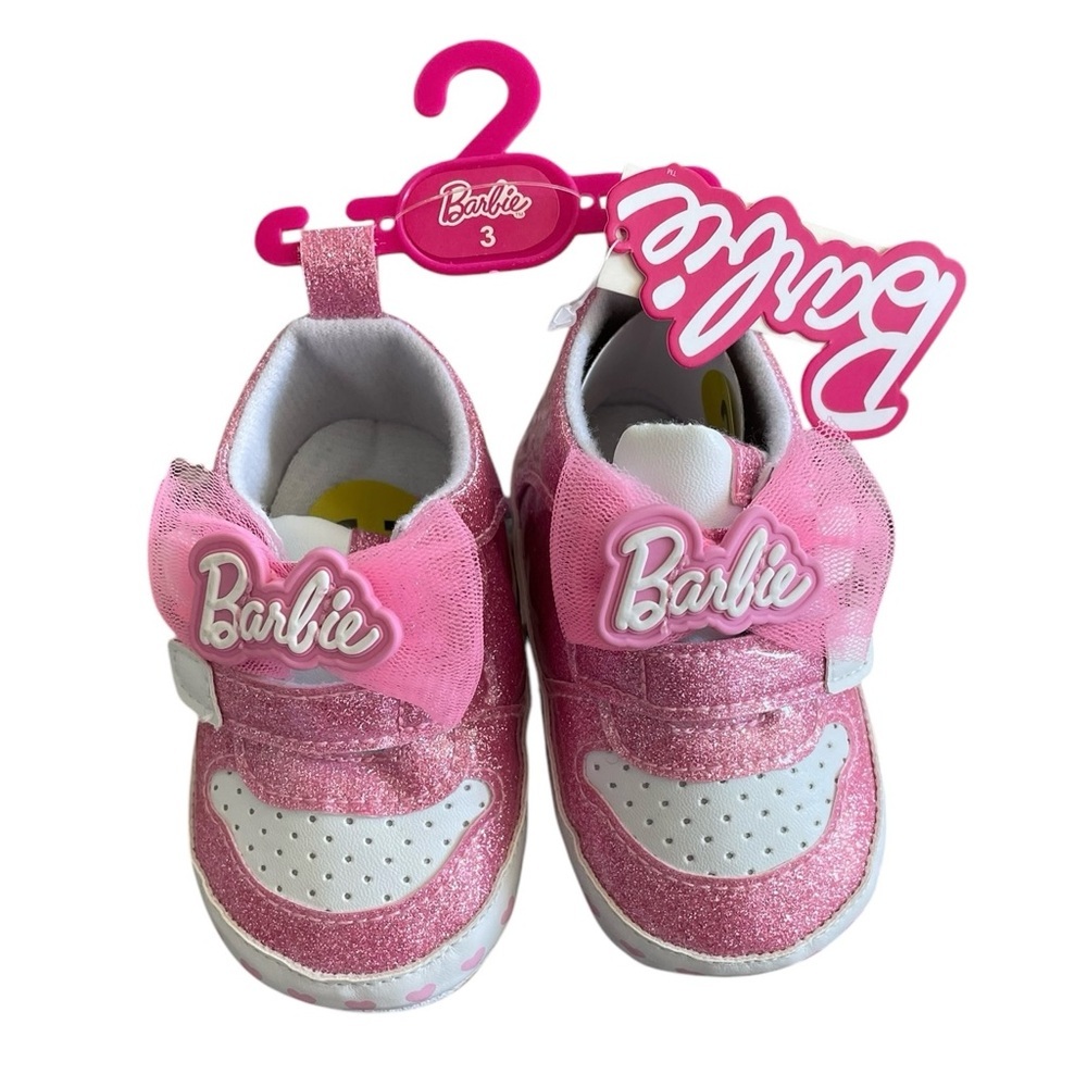 Barbie Pink Glitter Kids Shoes Size 3